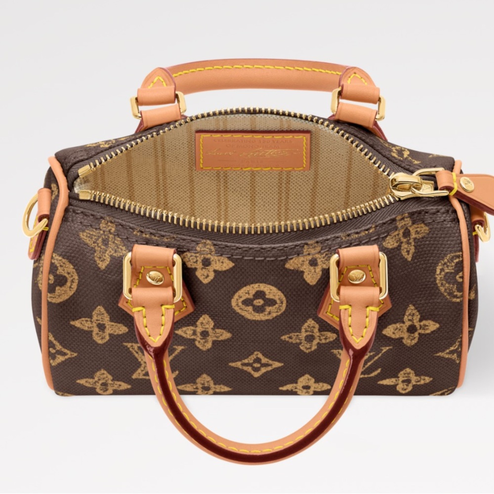 NIB Louis Vuitton 130 year Anniversary Monogram Brown Nano Speedy - Picture 3 of 10